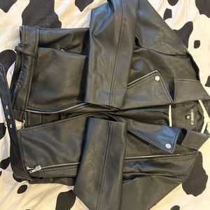 Faux leather biker jacket